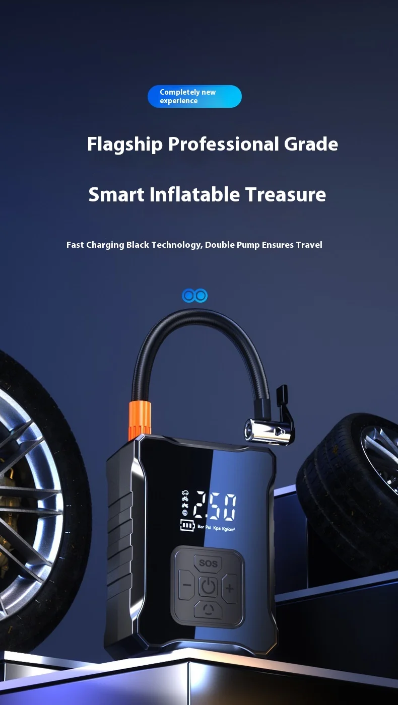 Compresseur d’air RECHARGEABLE sans fil ET POWER BANK intégré