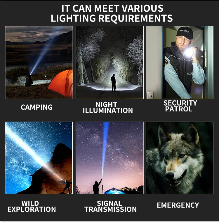 Lampe de Poche Multifonctions en ACIER très puissante
